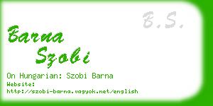 barna szobi business card